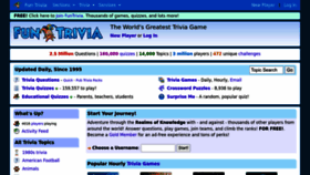 What Funtrivia.com website looks like in 2024 