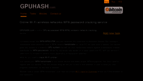 What Gpuhash.com website looked like in 2012 (11 years ago)