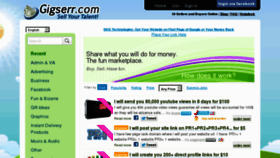 What Gigserr.com website looked like in 2012 (11 years ago)