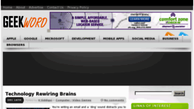 What Geekword.net website looked like in 2012 (11 years ago)