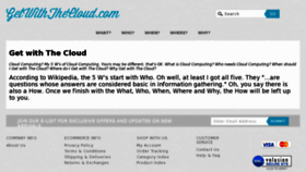 What Getwiththecloud.com website looked like in 2013 (11 years ago)