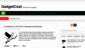 What Gadgetcost.com website looked like in 2013 (11 years ago)