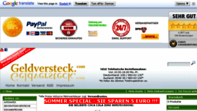 What Geldversteck.com website looked like in 2013 (10 years ago)