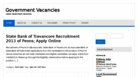 What Governmentvacancies.in website looked like in 2013 (10 years ago)