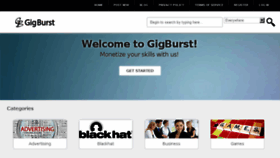 What Gigburst.com website looked like in 2014 (10 years ago)