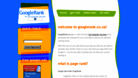 What Googlerank.co.za website looked like in 2014 (9 years ago)