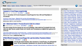 What Gamereader.de website looked like in 2014 (9 years ago)