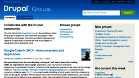 What Groups.drupal.org website looked like in 2014 (9 years ago)