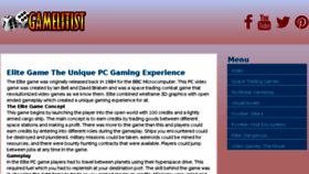 What Gamelitist.com website looked like in 2015 (8 years ago)