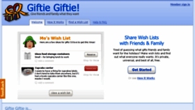 What Giftiegiftie.com website looked like in 2016 (8 years ago)
