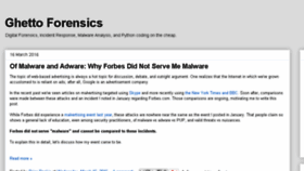 What Ghettoforensics.com website looked like in 2016 (8 years ago)