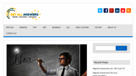 What Getallanswers.com website looked like in 2016 (8 years ago)