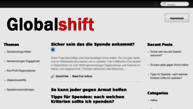 What Globalshift.org website looked like in 2016 (8 years ago)