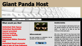 What Giantpandahost.com website looked like in 2016 (8 years ago)