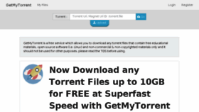 What Getmytorrent.com website looked like in 2016 (7 years ago)