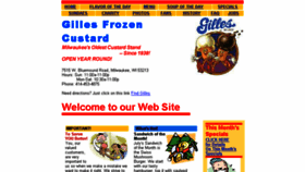 What Gillesfrozencustard.com website looked like in 2016 (7 years ago)
