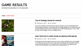 What Gameresult.in website looked like in 2016 (7 years ago)