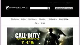 What Gamesland.com.au website looked like in 2016 (7 years ago)