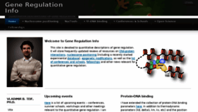What Generegulation.info website looked like in 2016 (7 years ago)