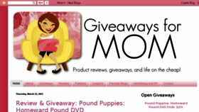 What Giveawaysformom.com website looked like in 2017 (7 years ago)