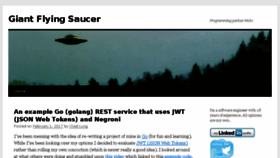 What Giantflyingsaucer.com website looked like in 2017 (6 years ago)