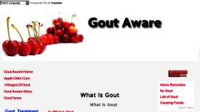 What Gout-aware.com website looked like in 2017 (6 years ago)