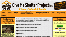 What Givemeshelterproject.org website looked like in 2017 (6 years ago)