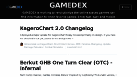 What Gamedex.io website looked like in 2017 (6 years ago)