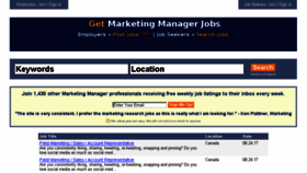 What Getmarketingmanagerjobs.com website looked like in 2017 (6 years ago)