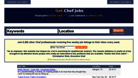 What Getchefjobs.com website looked like in 2017 (6 years ago)