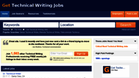 What Gettechnicalwritingjobs.com website looked like in 2017 (6 years ago)