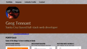 What Gregtennant.com website looked like in 2017 (6 years ago)