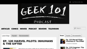 What Geek101podcast.com website looked like in 2017 (6 years ago)