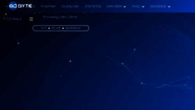 What Gobyte.network website looked like in 2017 (6 years ago)