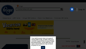 What Giftcards.kroger.com website looked like in 2018 (6 years ago)