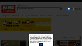 What Giftcards.kingsoopers.com website looked like in 2018 (6 years ago)