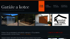What Garazeakotce.cz website looked like in 2018 (7 years ago)