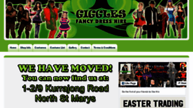 What Gigglesfancydresshire.com.au website looked like in 2018 (6 years ago)