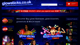 What Glowsticks.co.uk website looked like in 2018 (8 years ago)