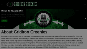 What Gridirongreenies.com website looked like in 2018 (6 years ago)