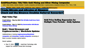 What Goldminerpulse.com website looked like in 2018 (5 years ago)