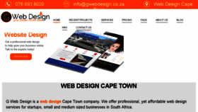 What Gwebdesign.co.za website looked like in 2018 (5 years ago)