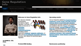 What Generegulation.info website looked like in 2018 (5 years ago)