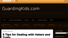 What Guardingkids.com website looked like in 2018 (5 years ago)