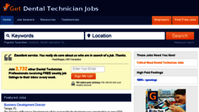 What Getdentaltechnicianjobs.com website looked like in 2018 (5 years ago)
