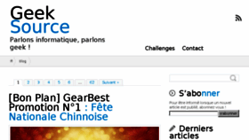 What Geeksource.fr website looked like in 2018 (5 years ago)