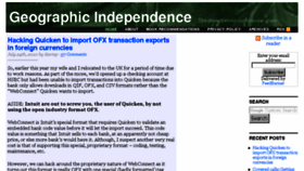 What Geographic-independence.com website looked like in 2018 (5 years ago)