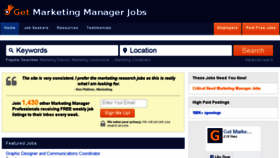 What Getmarketingmanagerjobs.com website looked like in 2018 (5 years ago)