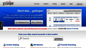 What Gosnipe.com website looked like in 2018 (5 years ago)