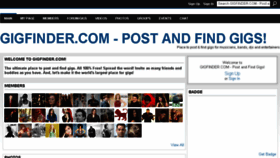 What Gigfinder.com website looked like in 2018 (5 years ago)